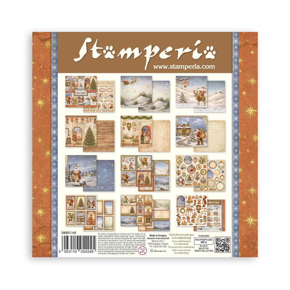 Scrapbookingpapper - Double faced - Silent Night - 30 - Stamperia - Tidformera