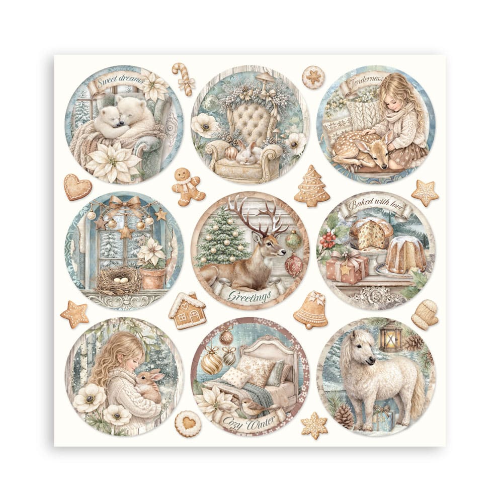 Scrapbookingpapper - Double faced - White Christmas - 31 - Stamperia - Tidformera