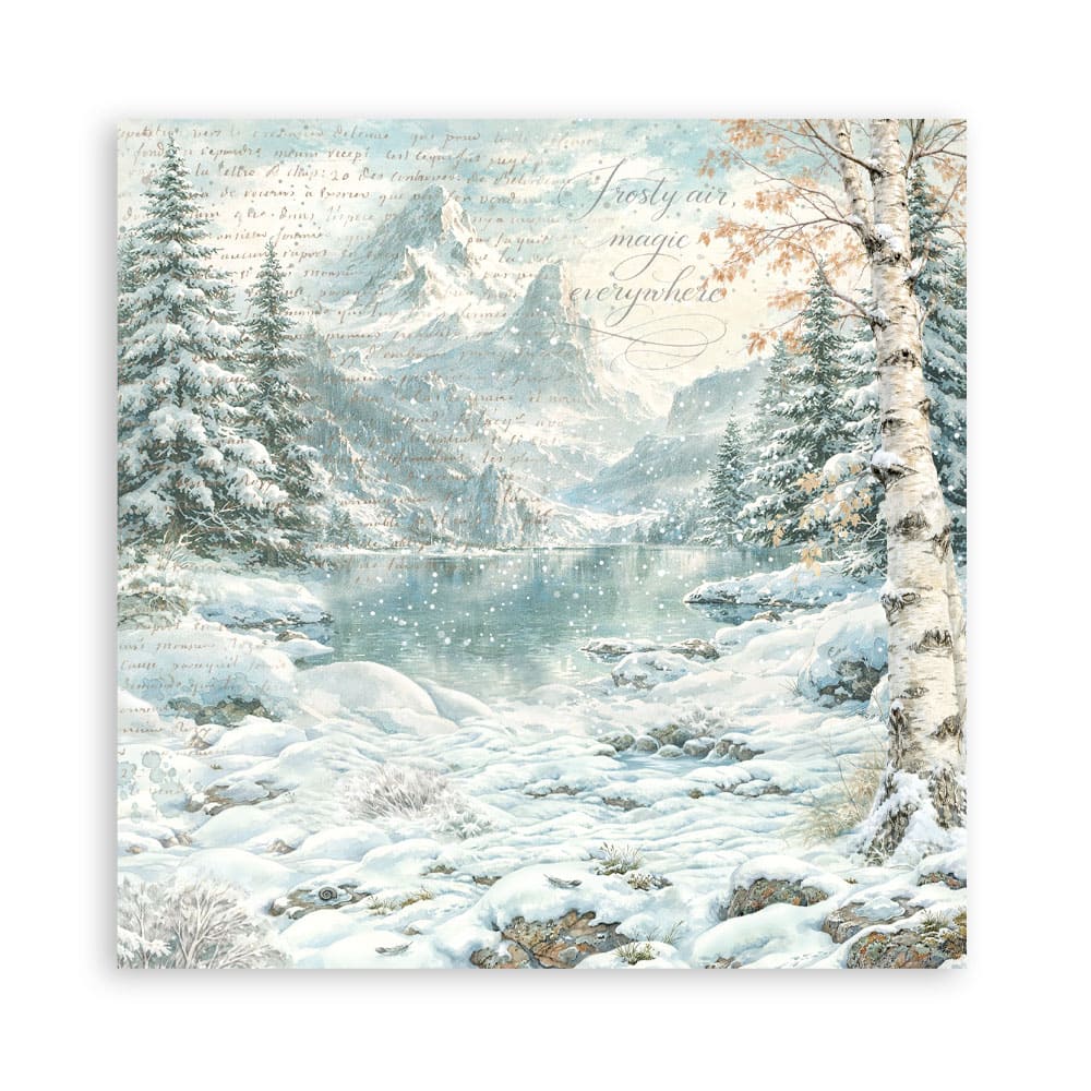 Scrapbookingpapper - Double faced - White Christmas - 20 - Stamperia - Tidformera