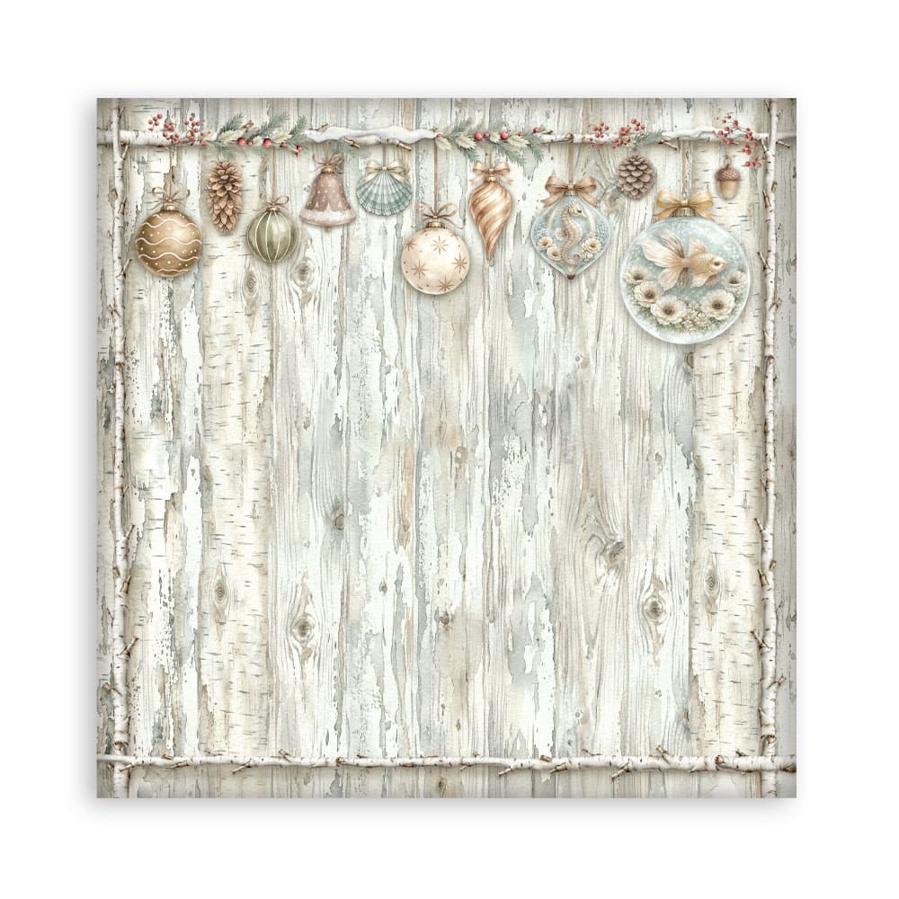 Scrapbookingpapper - Double faced - White Christmas - 11 - Stamperia - Tidformera