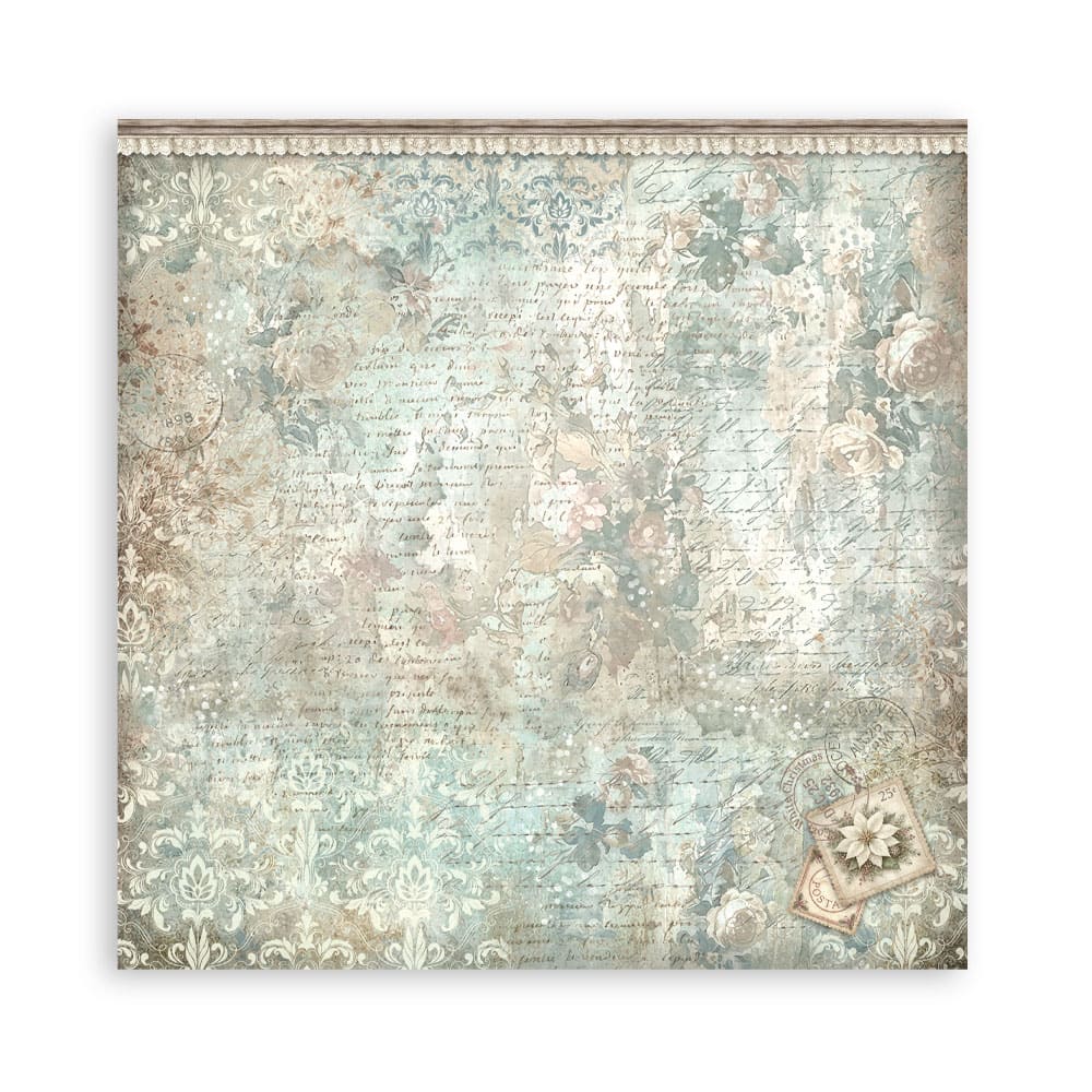 Scrapbookingpapper - Double faced - White Christmas - 14 - Stamperia - Tidformera