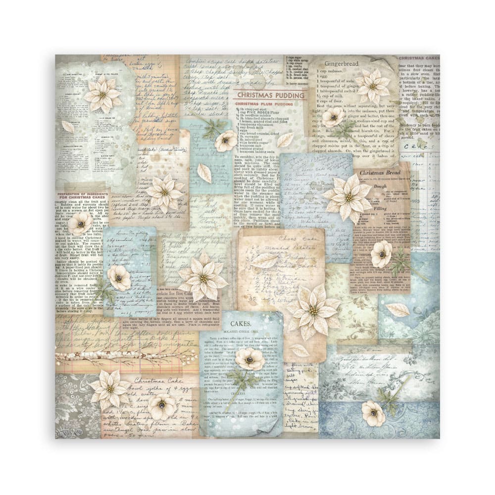 Scrapbookingpapper - Maxi Pad - White Christmas - 3 - Stamperia - Tidformera