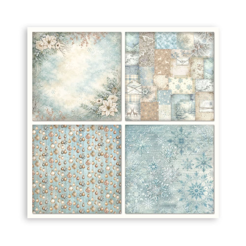 Scrapbookingpapper - Maxi Pad - White Christmas - 12 - Stamperia - Tidformera