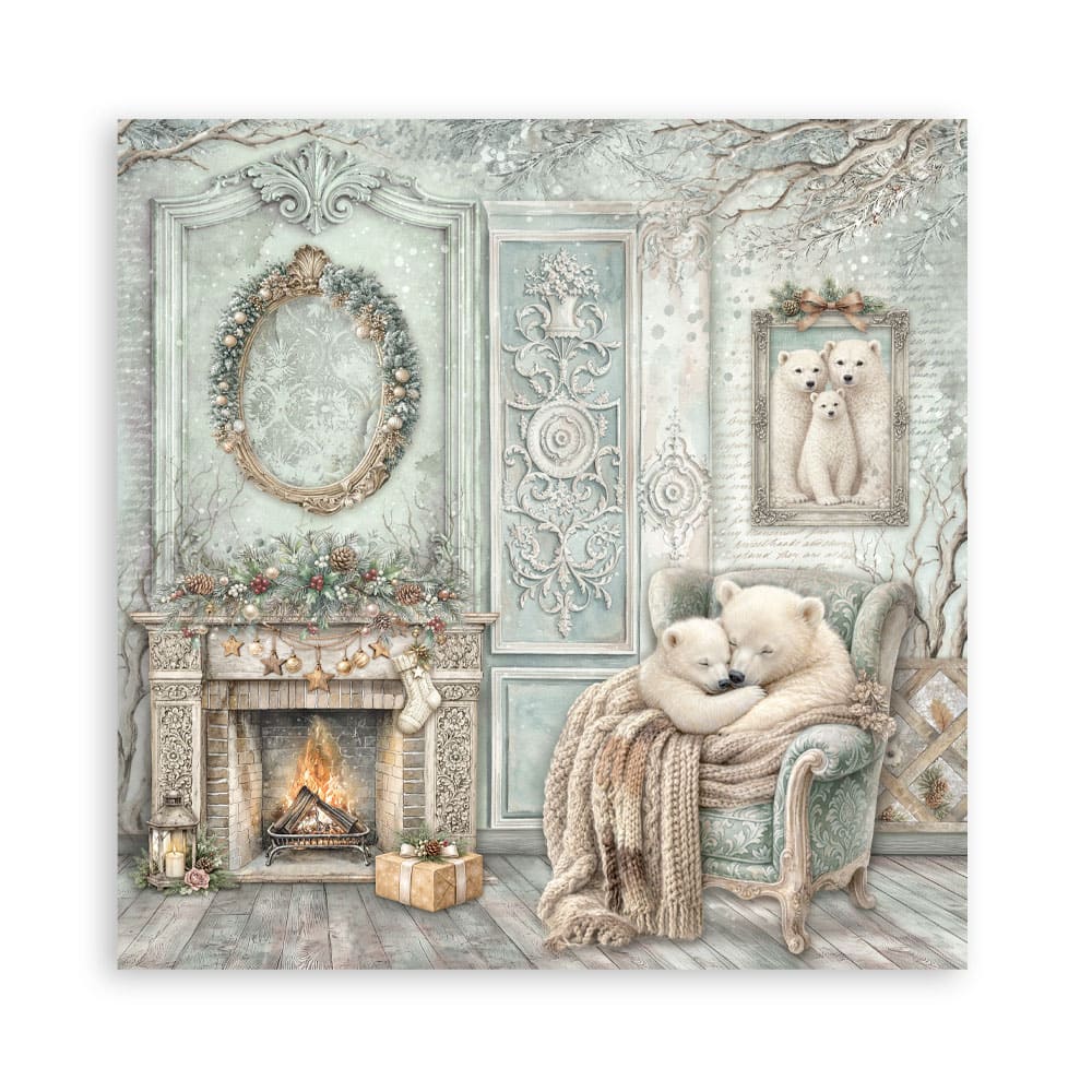 Scrapbookingpapper - Maxi Pad - White Christmas - 18 - Stamperia - Tidformera
