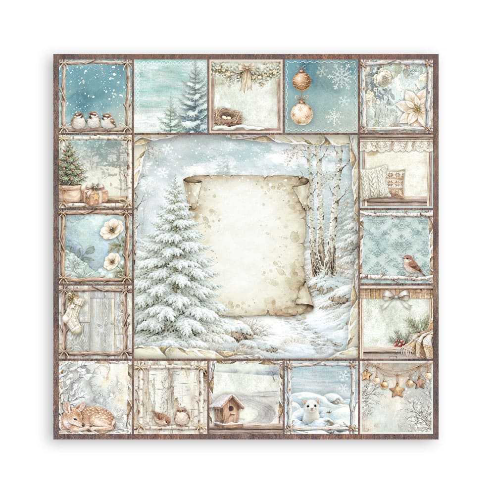 Scrapbookingpapper - Maxi Pad - White Christmas - 21 - Stamperia - Tidformera