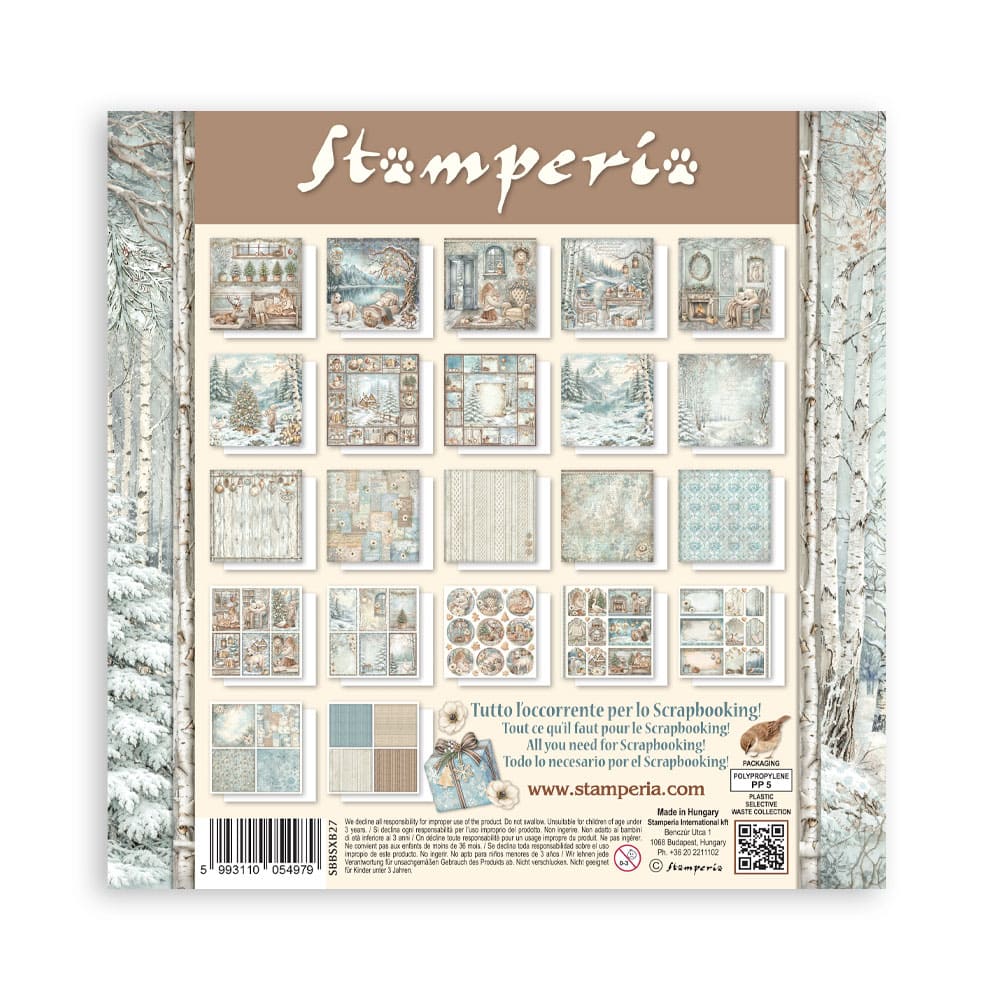 Scrapbookingpapper - Maxi Pad - White Christmas - 24 - Stamperia - Tidformera