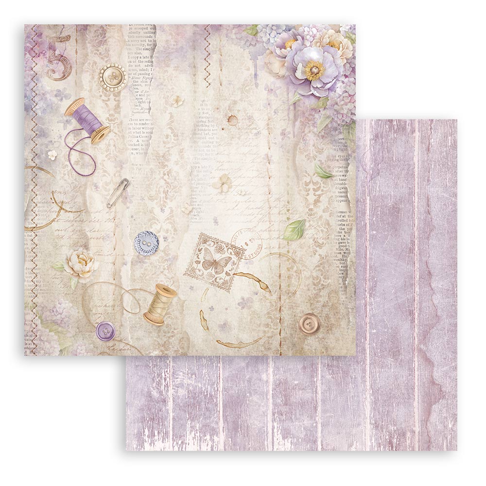 Scrapbookingpapper - Quiet Days - Double faced - 5 - Stamperia - Tidformera