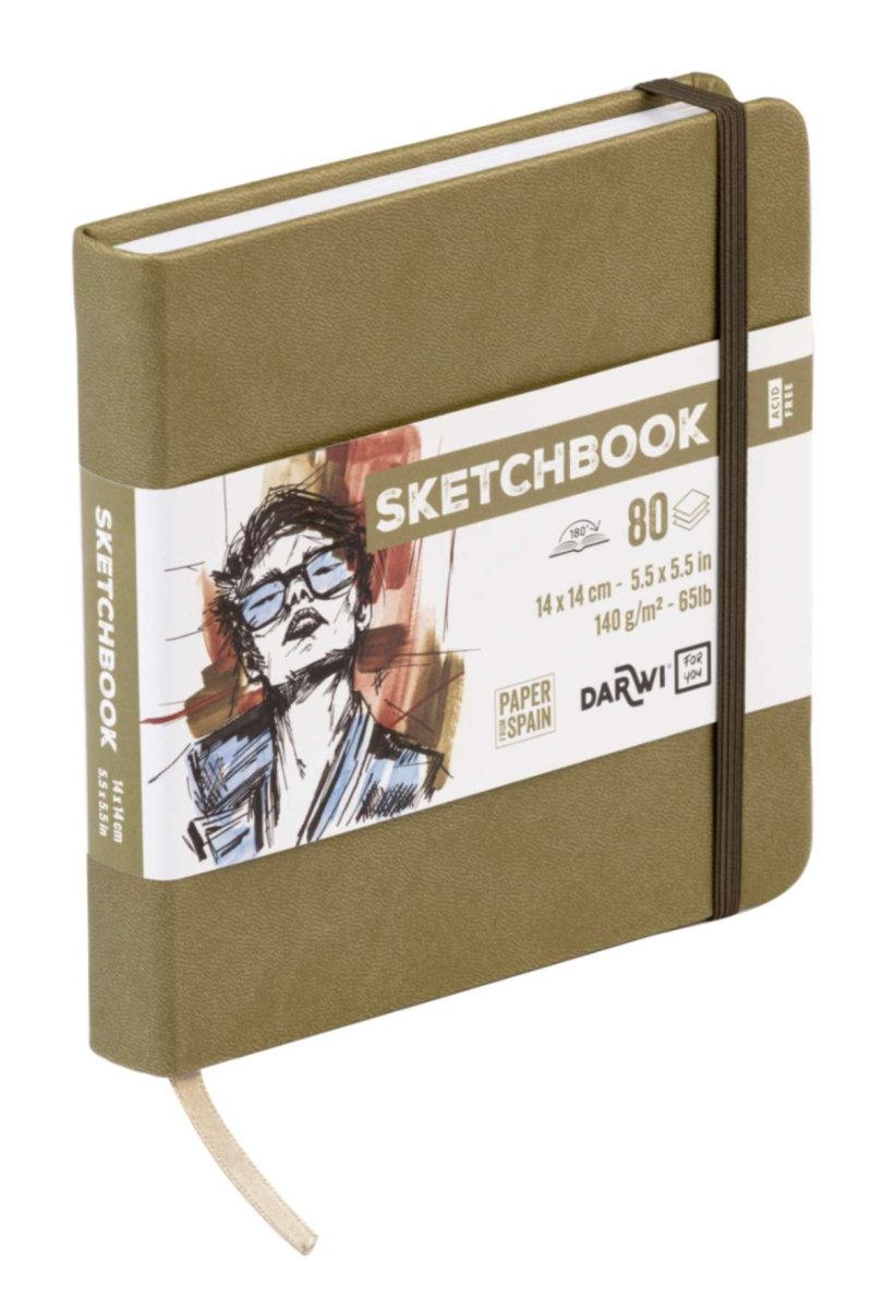 Sketchbook 14 x 14 - Khaki - 2 - Darwi - Tidformera