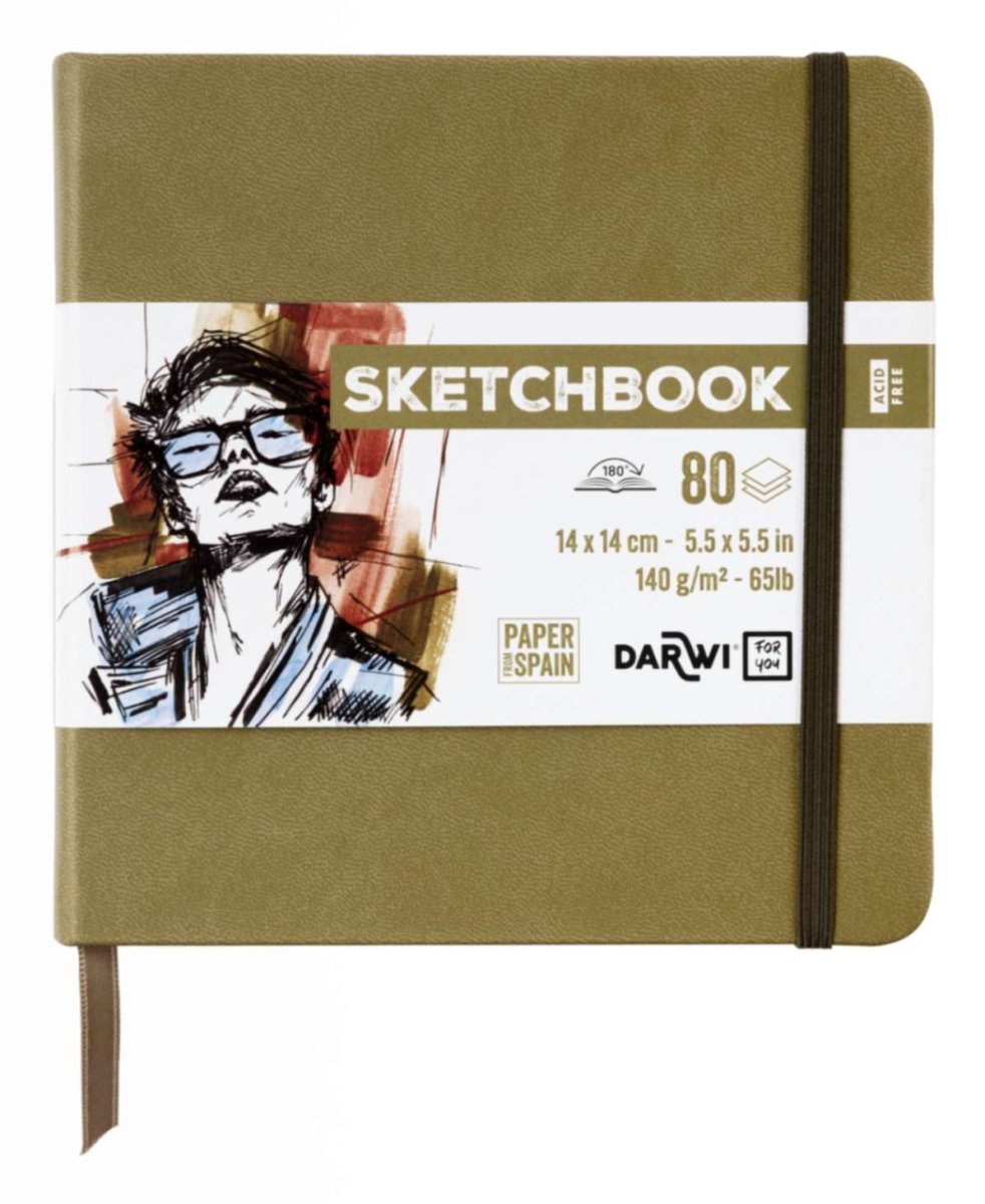 Sketchbook 14 x 14 - Khaki - 1 - Darwi - Tidformera