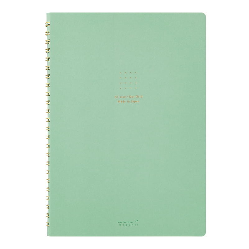 Spiralblock Dotted A5 - Green - 1 - Midori - Tidformera
