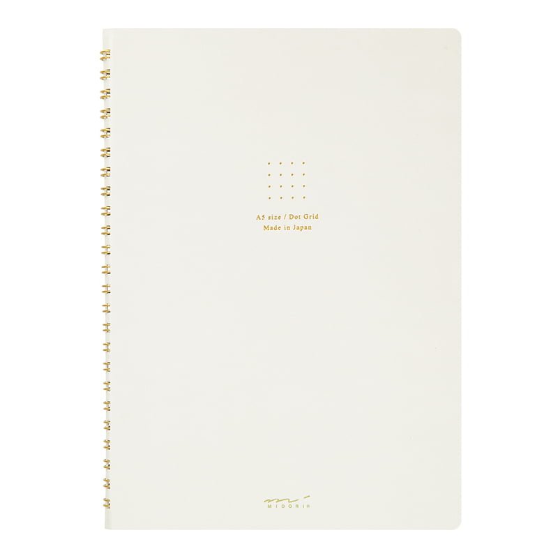 Spiralblock Dotted A5 - White - 1 - Midori - Tidformera