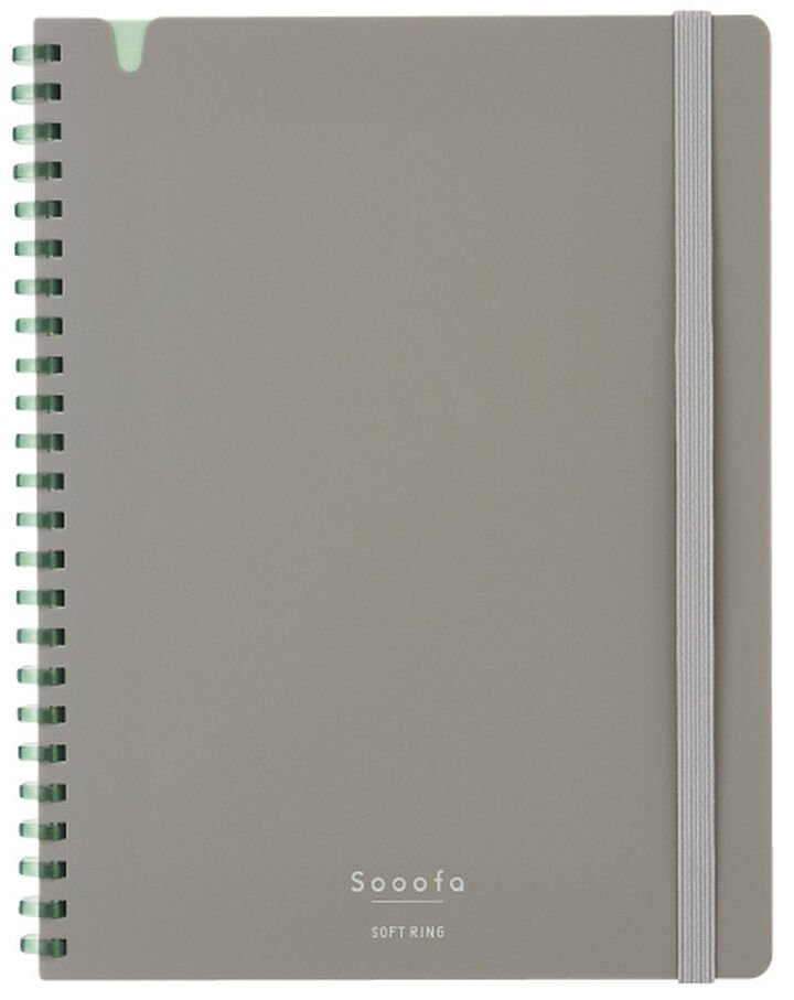 Spiralblock Sooofa B6 Rutat - Grey - 1 - Kokuyo - Tidformera