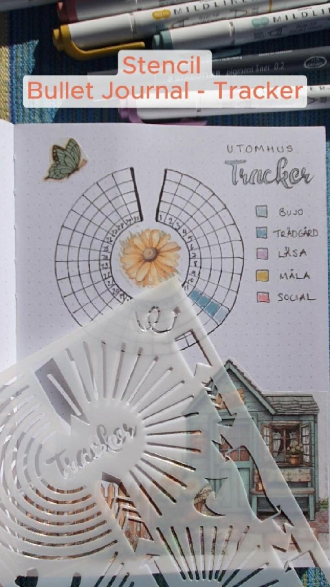 Stencil Bullet Journal - Tracker - 2 - Aladine - Tidformera