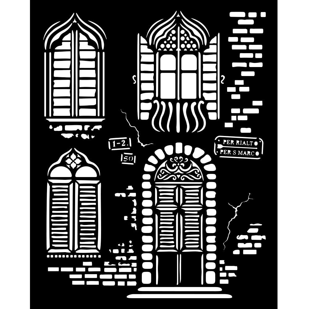 Stencil Selection - Venice City of Art - 9 - Stamperia - Tidformera