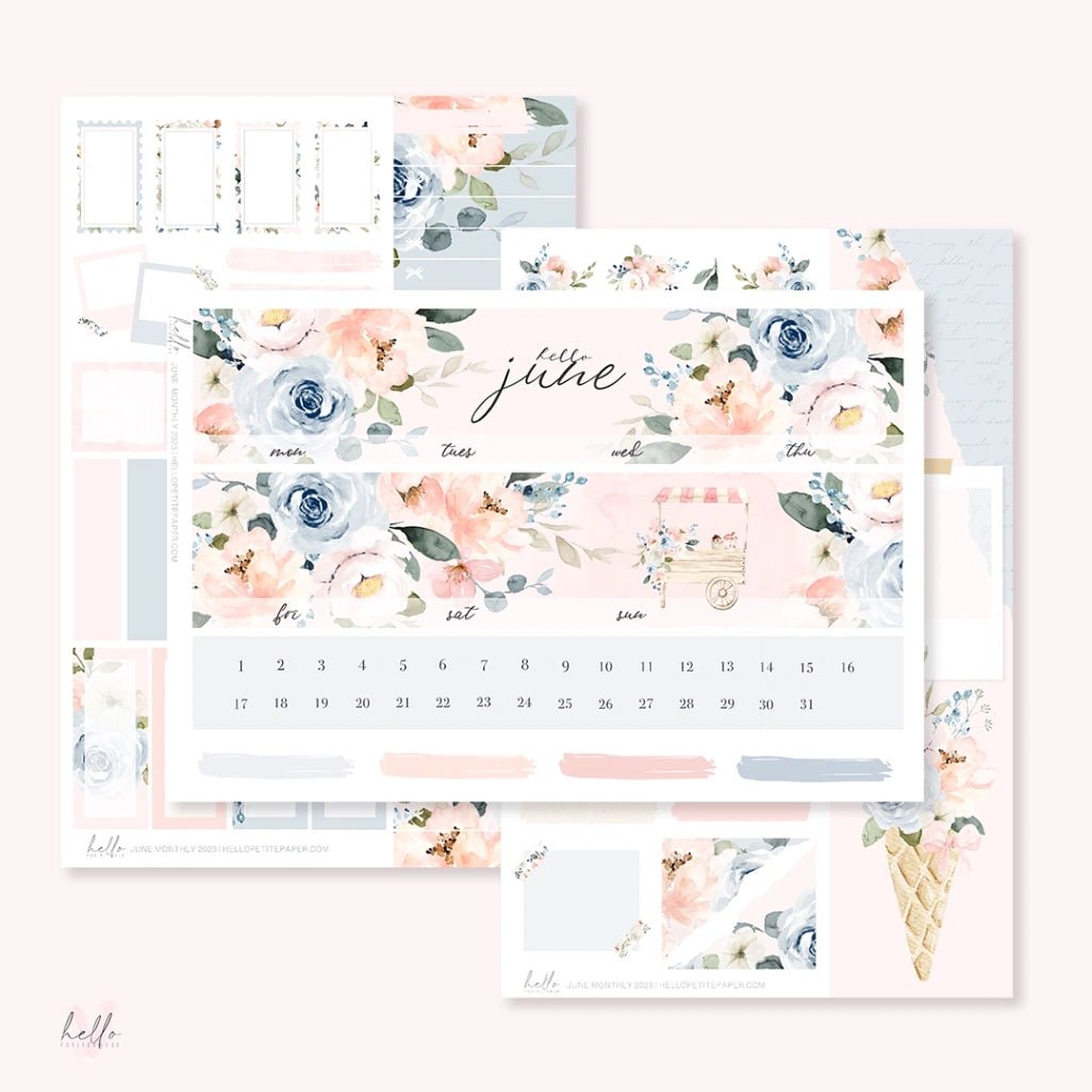 Sticker Kit Monthly - June - 1 - Hello Petite Paper - Tidformera