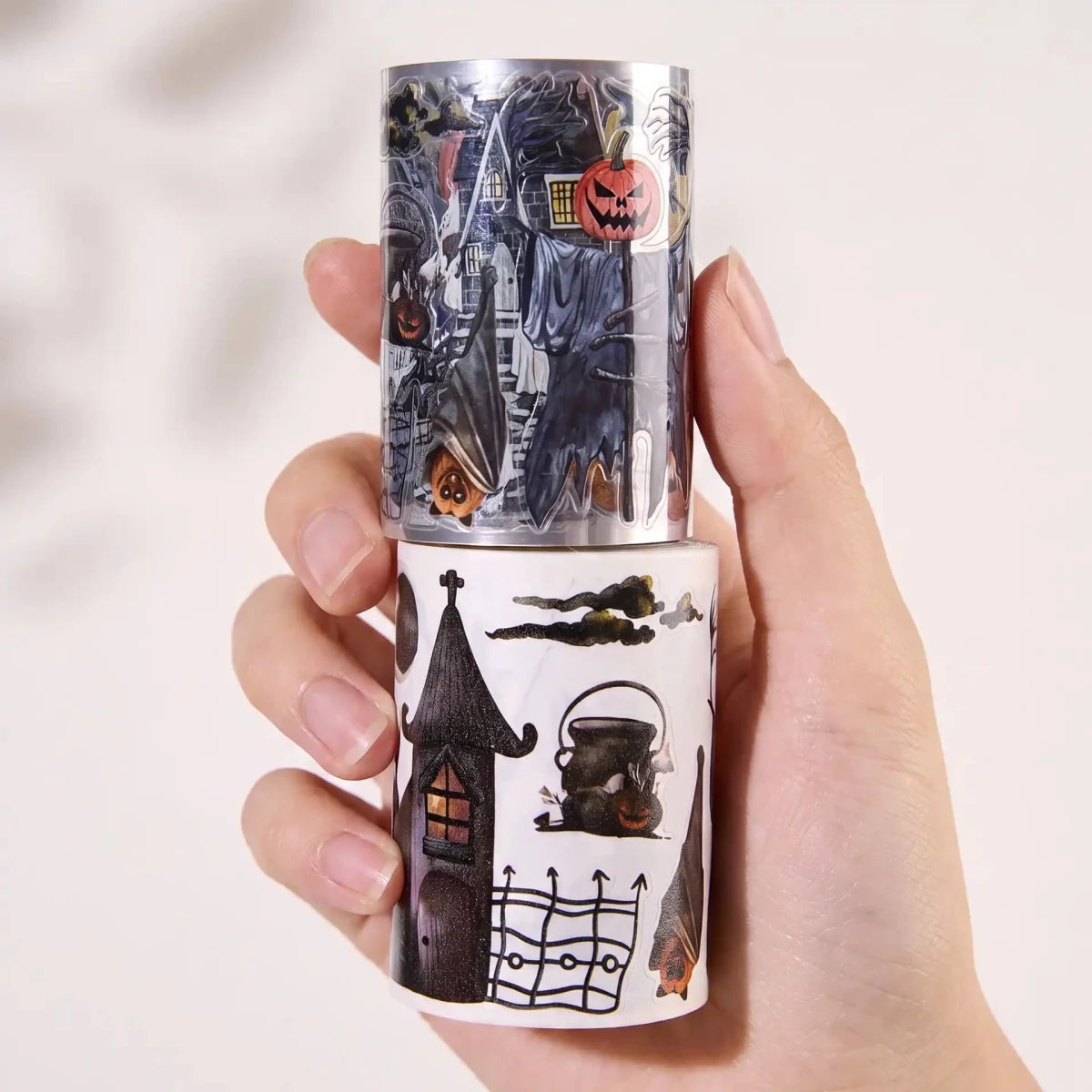 Sticker Pet Tape - Pre-cut - Haunted House - 65 mm - 5 - Washi Tape Shop - Tidformera