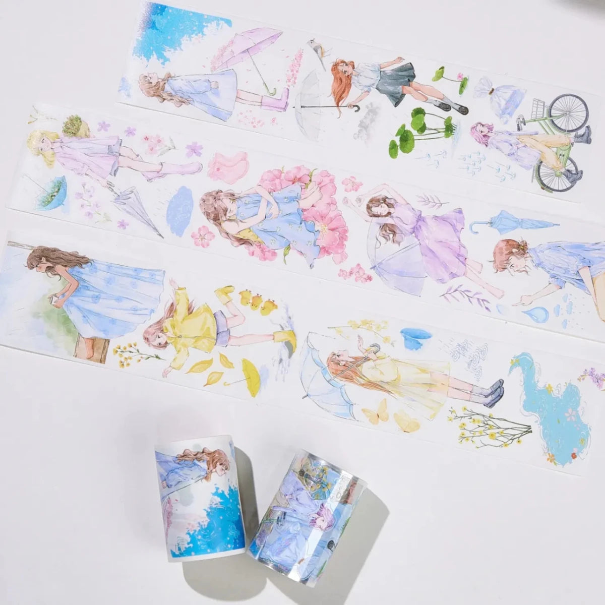 Sticker Pet Tape - Pre - cut - Morning Dew - 65 mm - 2 - Washi Tape Shop - Tidformera