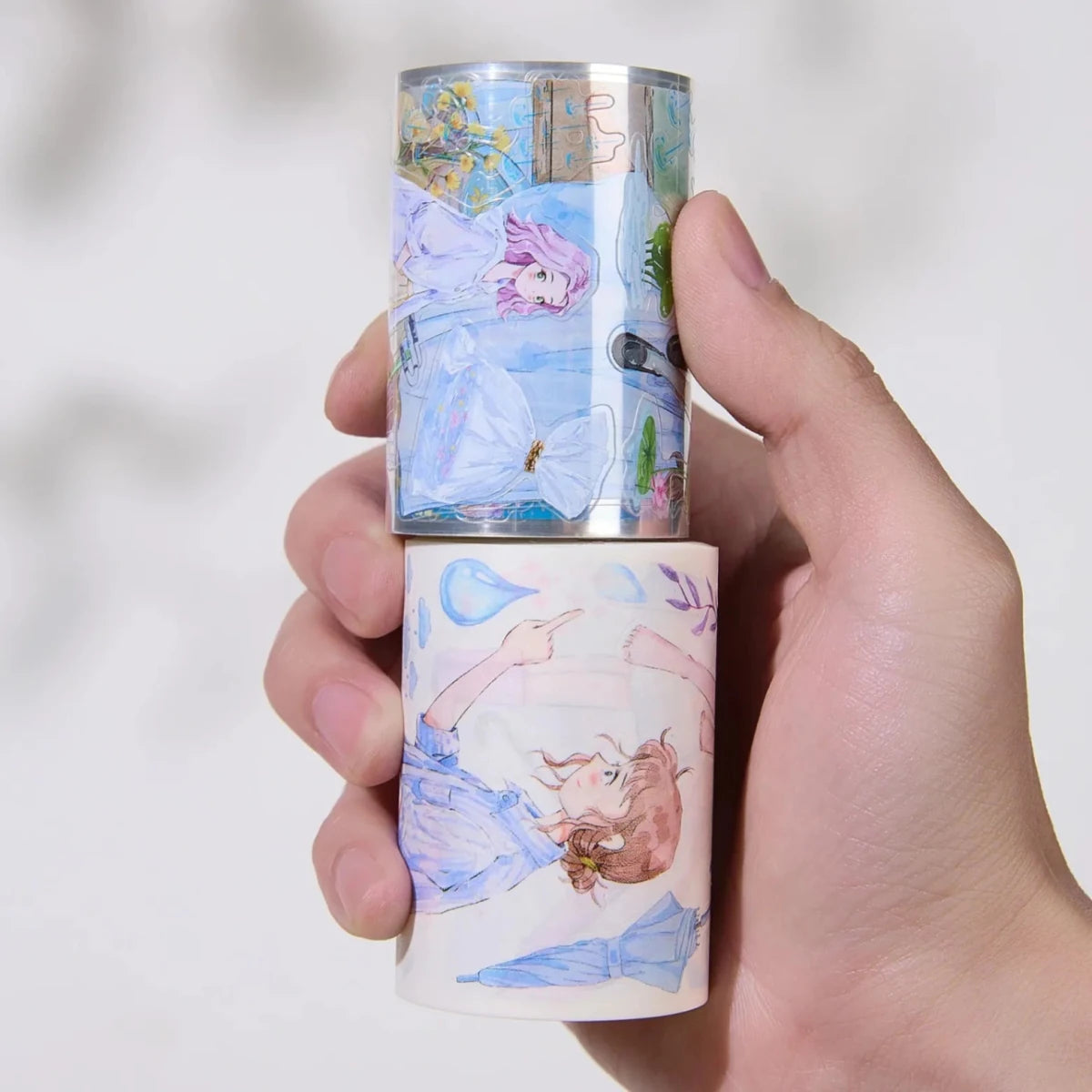 Sticker Pet Tape - Pre - cut - Morning Dew - 65 mm - 6 - Washi Tape Shop - Tidformera