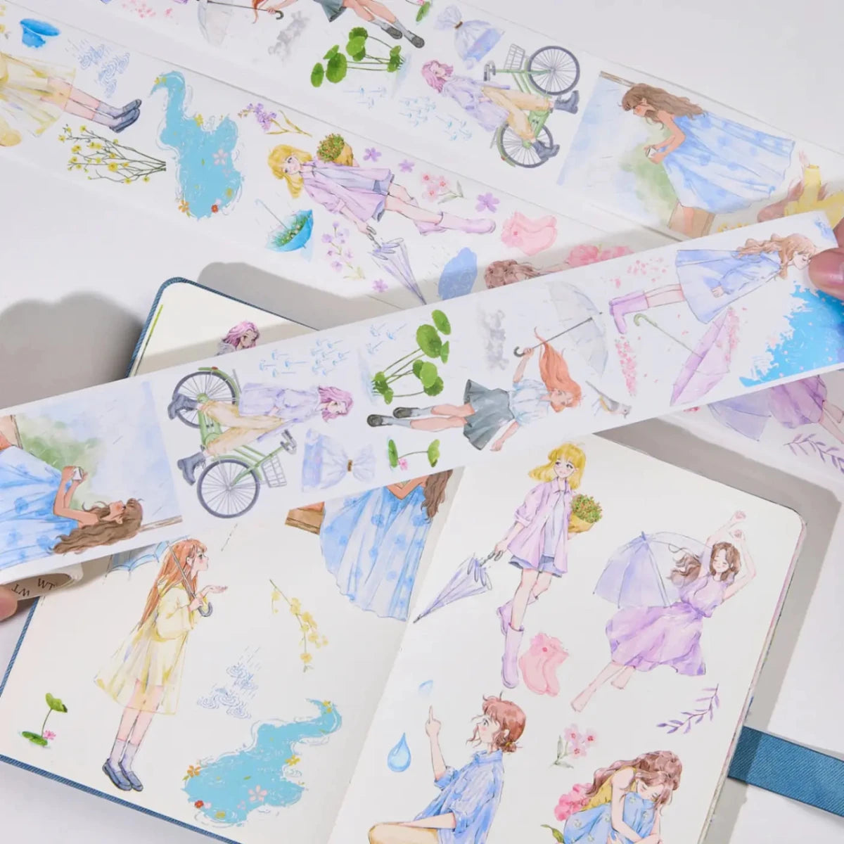 Sticker Pet Tape - Pre - cut - Morning Dew - 65 mm - 3 - Washi Tape Shop - Tidformera