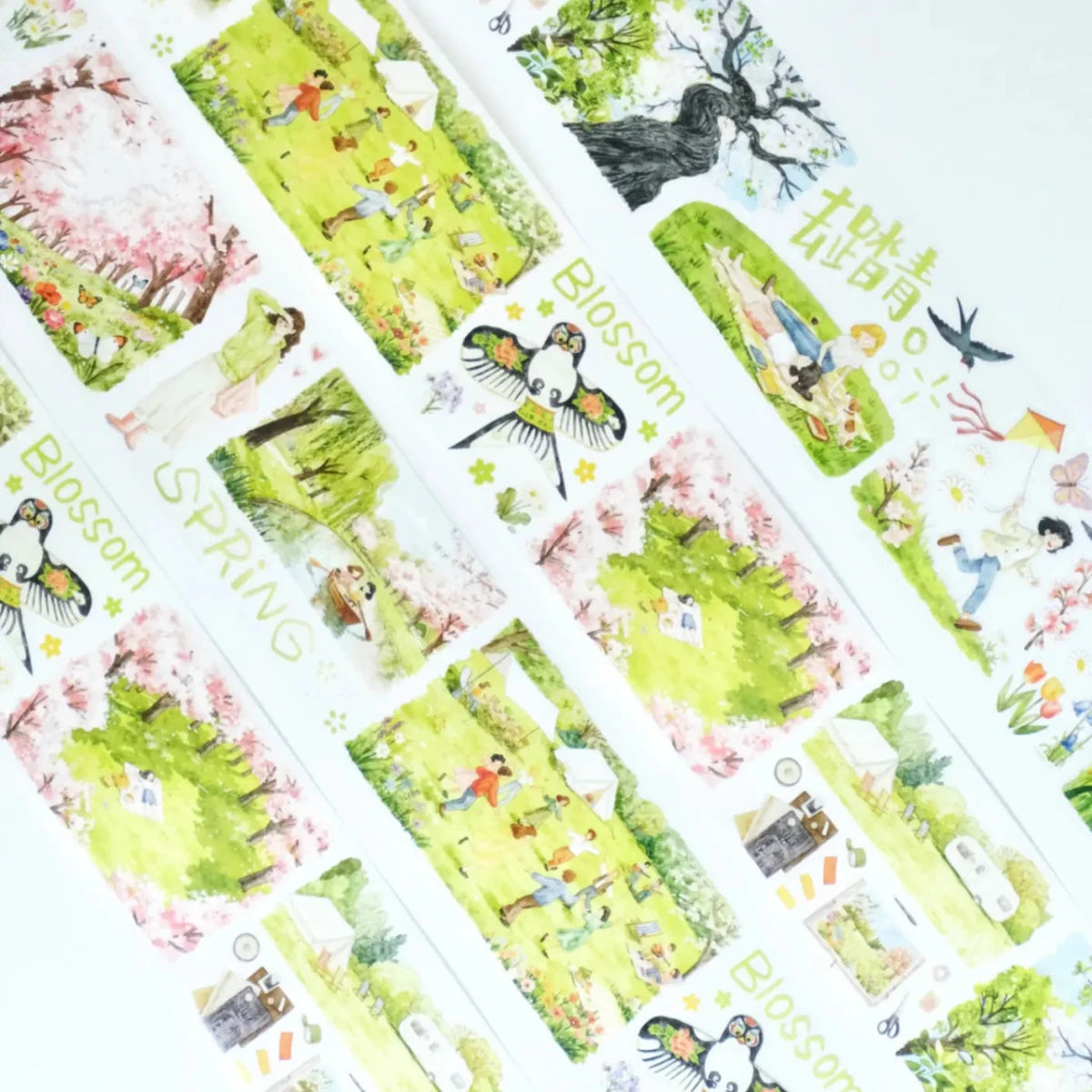 Sticker Pet Tape - Pre - cut - Sakura Voyage - 70 mm - 1 - Washi Tape Shop - Tidformera
