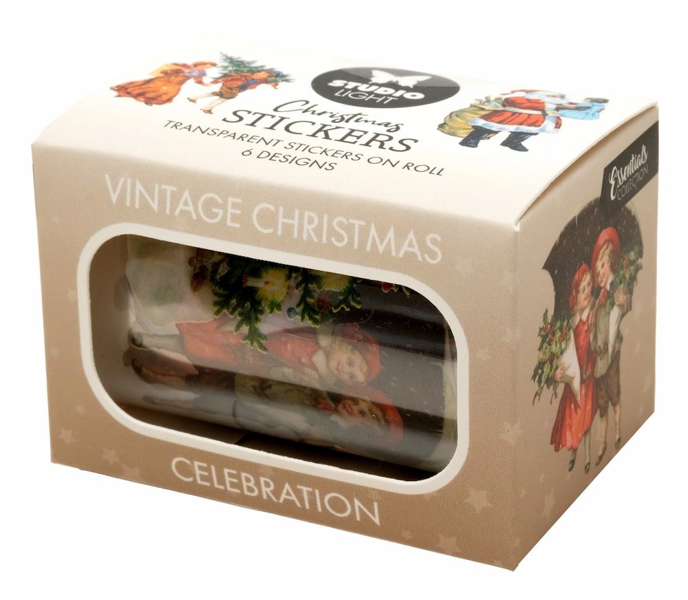 Sticker Pet Tape - Pre - cut - Vintage Christmas - Celebration 60 mm - 1 - Studio Light - Tidformera