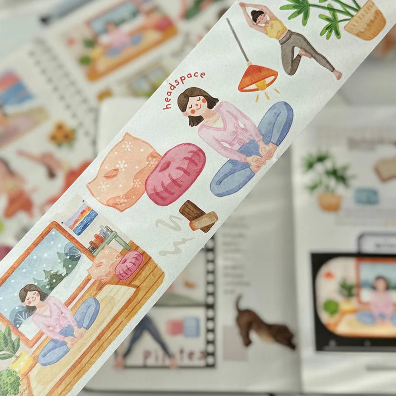 Sticker Pet Tape - Pre - cut - Yoga Ode - 65 mm - 8 - Washi Tape Shop - Tidformera