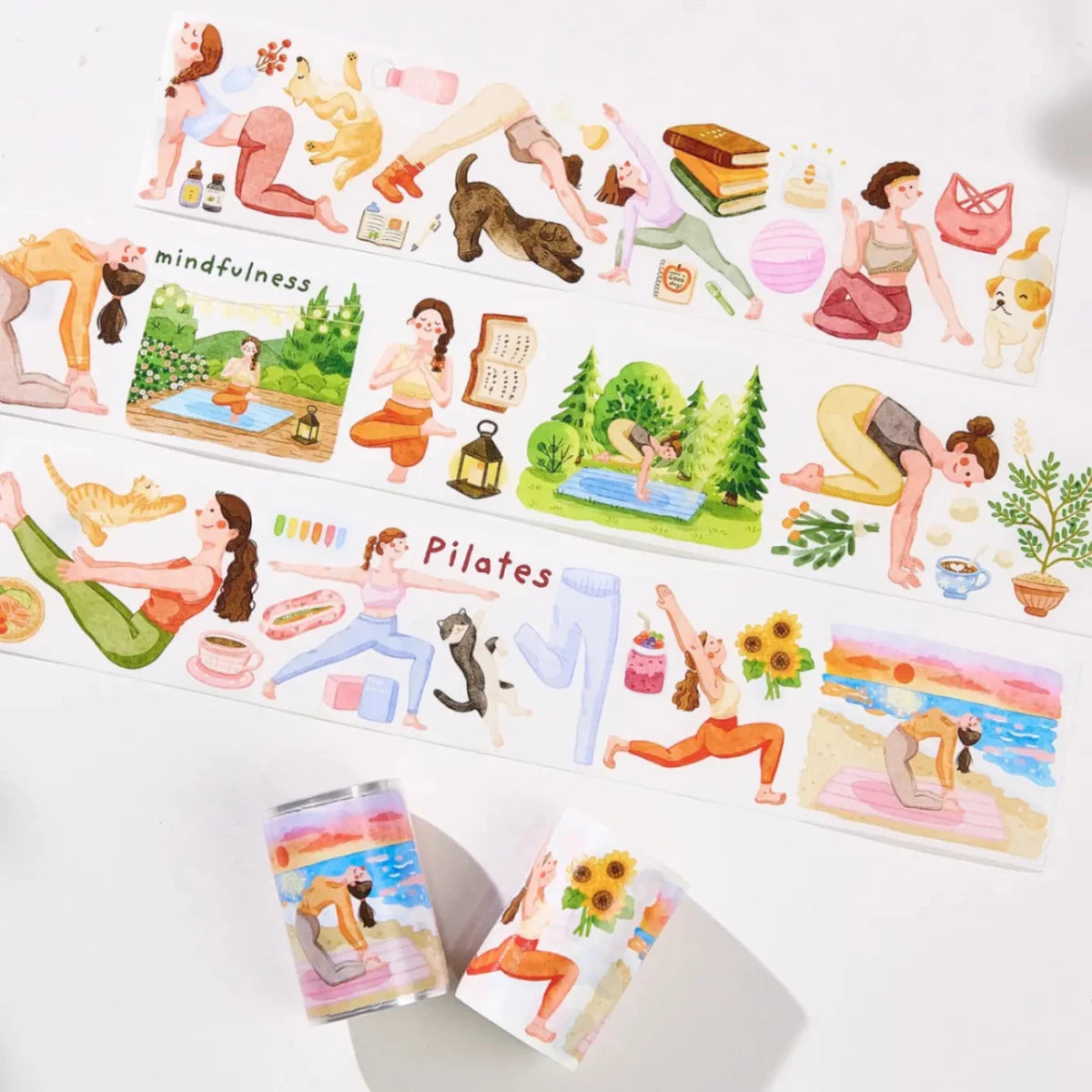 Sticker Pet Tape - Pre - cut - Yoga Sonnet - 65 mm - 2 - Washi Tape Shop - Tidformera