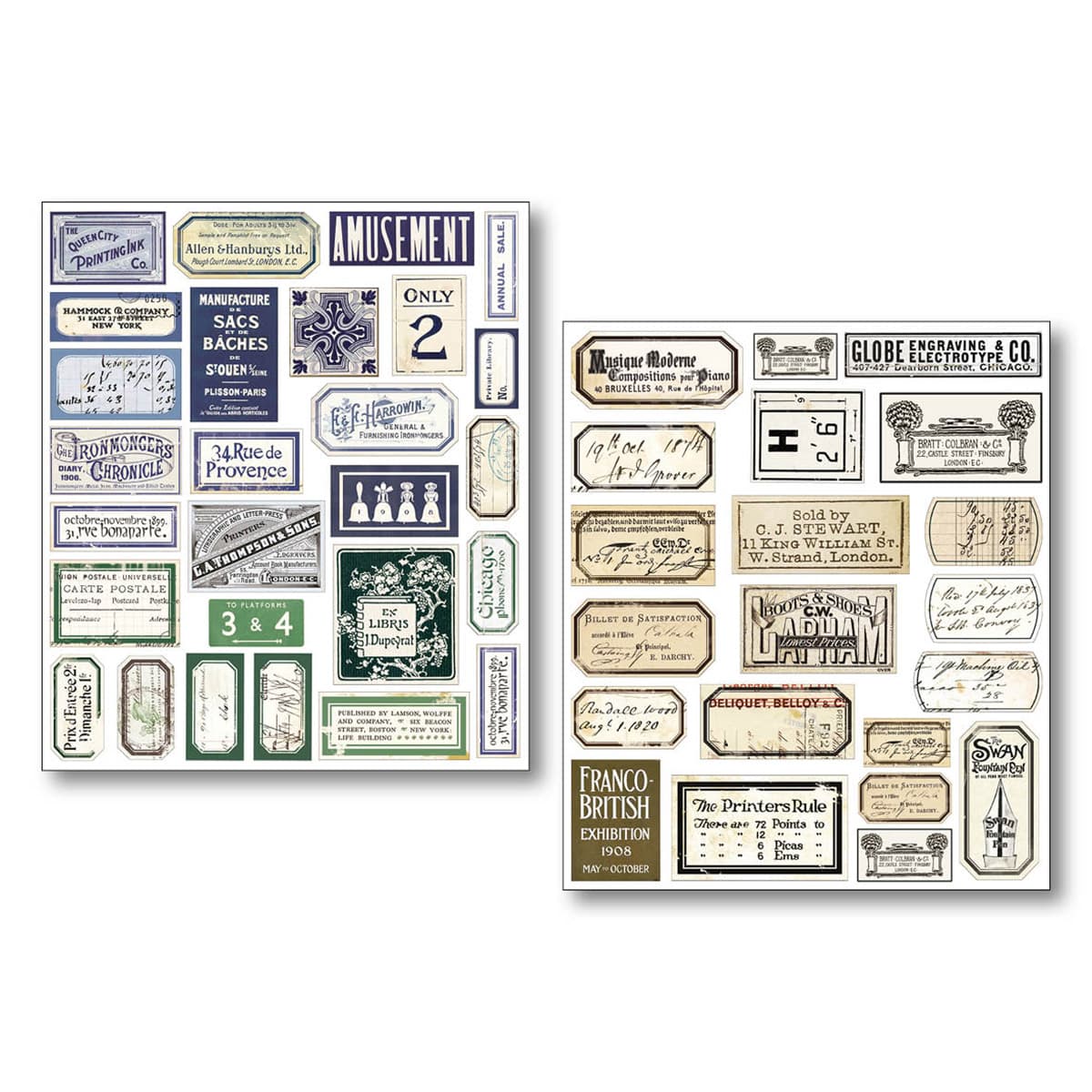 Sticker set 10 - pack - Vintage scripts - 3 - Ciao Bella - Tidformera