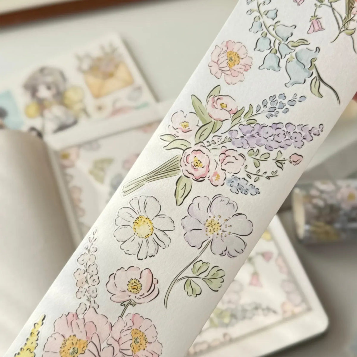Sticker Washi Tape - Pre - cut - Garden Sprout - 65 mm - 1 - Washi Tape Shop - Tidformera