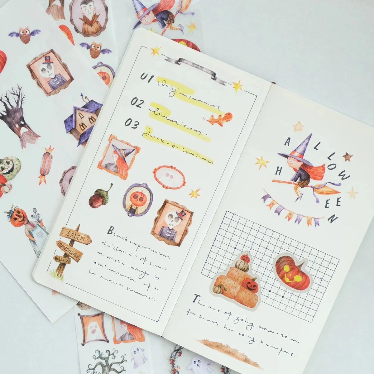 Sticker Washi Tape - Pre-cut - Ghoulish Gathering - 55 mm - 6 - Washi Tape Shop - Tidformera