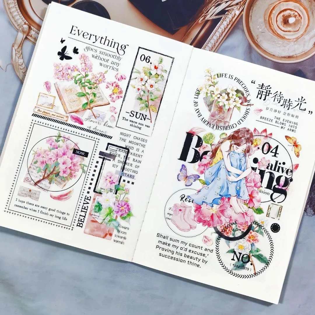 Sticker Washi Tape - Pre - cut - Petal Post - 60 mm - 4 - Washi Tape Shop - Tidformera