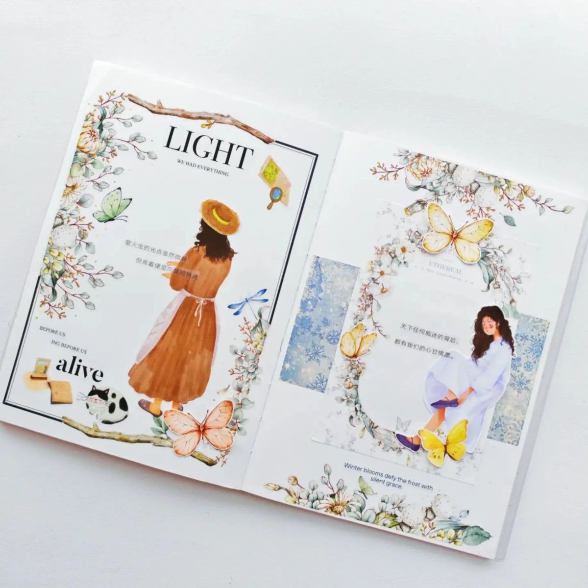 Sticker Washi Tape - Pre - cut - Zephyr Bloom - 60 mm - 4 - Washi Tape Shop - Tidformera