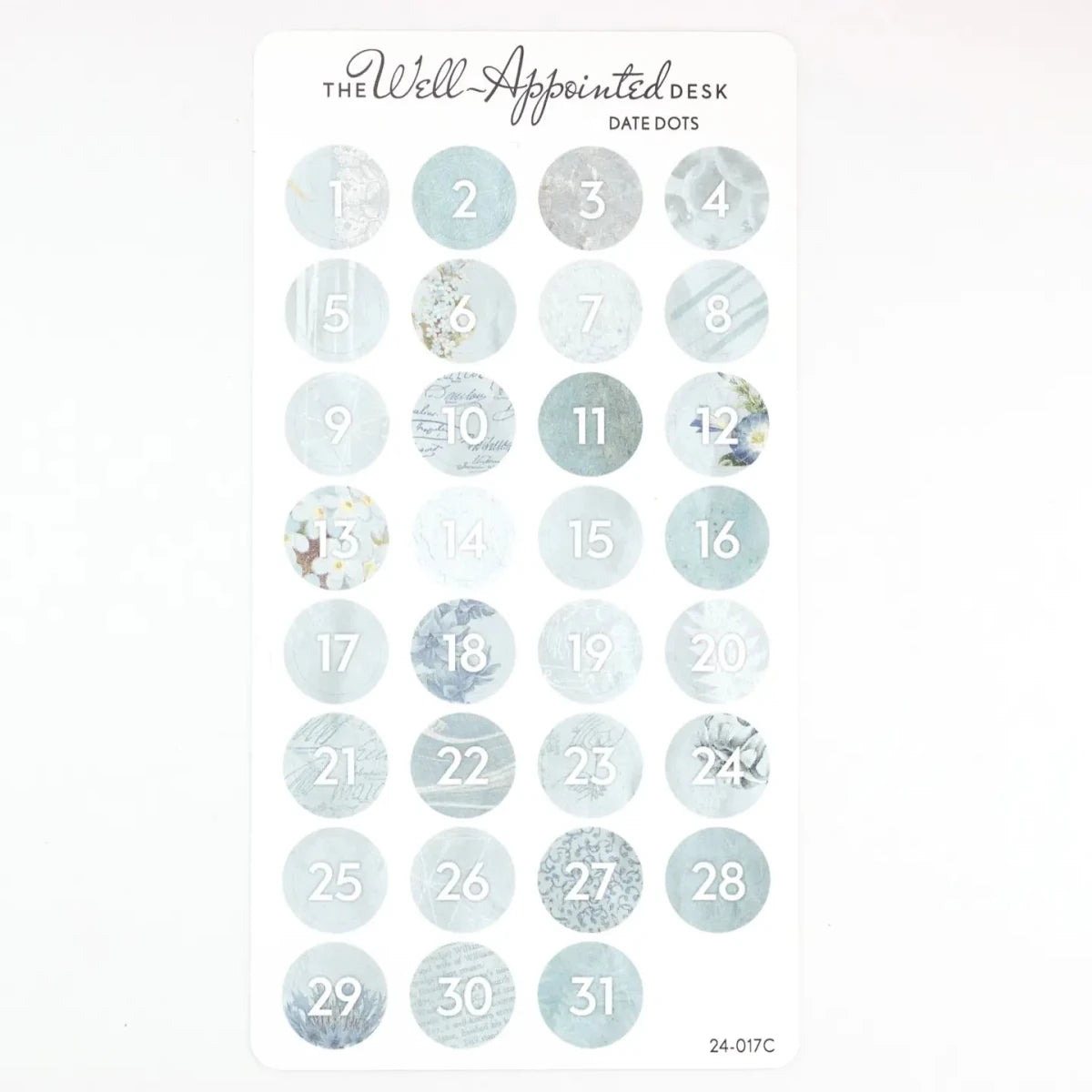 Stickers - Date Dots - Blue - 1 - The Well-Appointed Desk - Tidformera