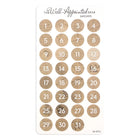 Stickers - Date Dots - Kraft - 1 - The Well-Appointed Desk - Tidformera