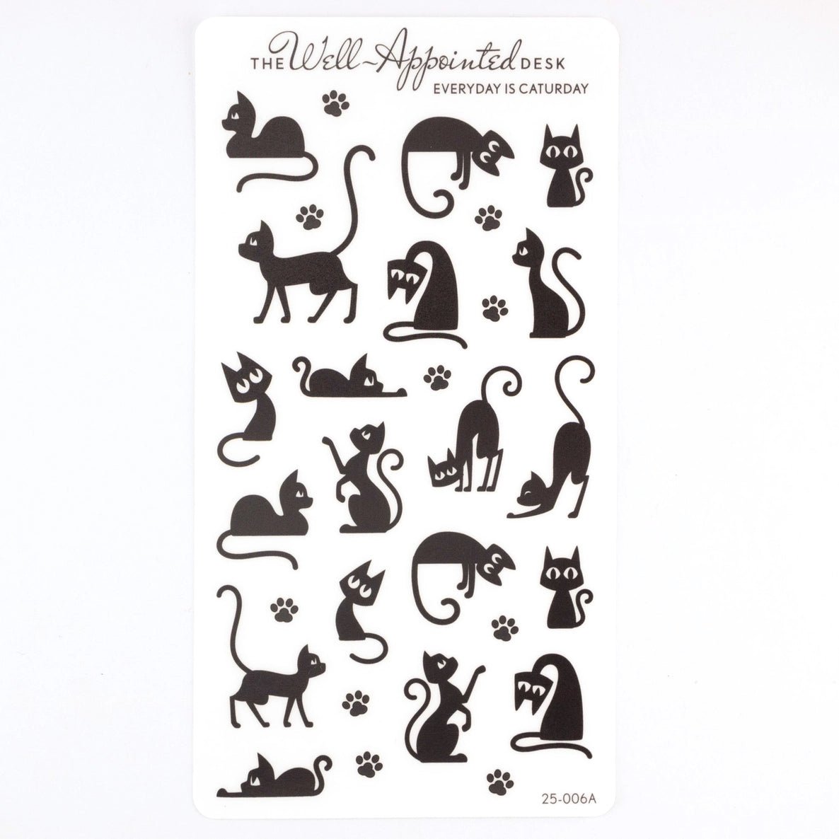 Stickers - Everyday Is Caturday - Black - 1 - The Well-Appointed Desk - Tidformera