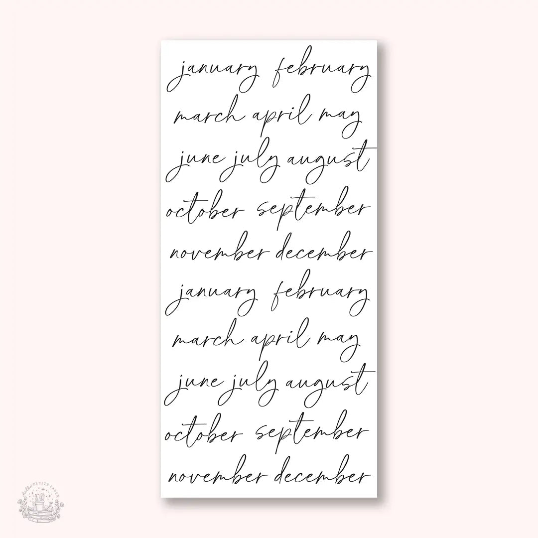 Stickers Kalender - Monthly - Large Script - 1 - Hello Petite Paper - Tidformera