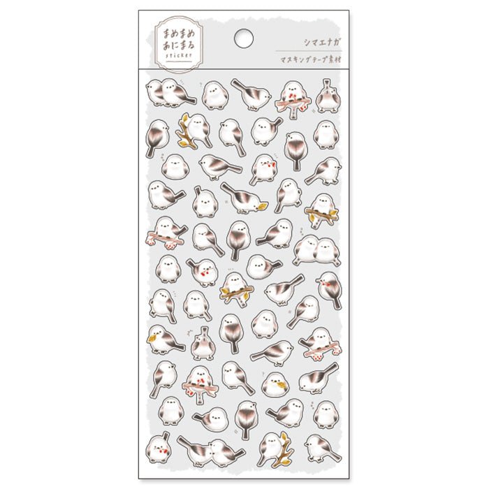 Stickers Mame - Mame - Animal Sticker - Shimaenaga från Mind Wave. Ett ark med klistermärken med vita fåglar på. - Tidformera