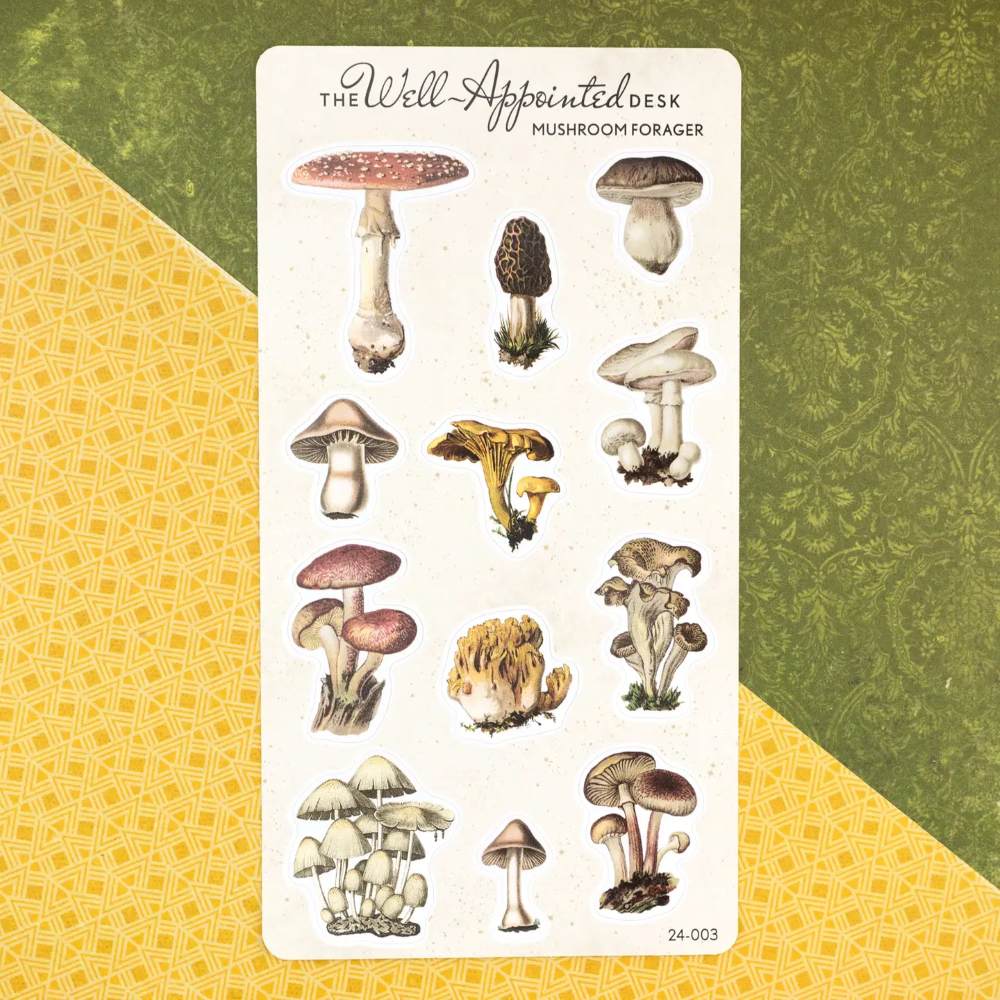 Stickers - Mushroom Forager - 2 - The Well-Appointed Desk - Tidformera