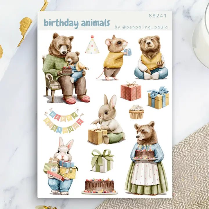 Stickers - Penpaling Paula - Birthday Animals - 1 - Penpaling Paula - Tidformera