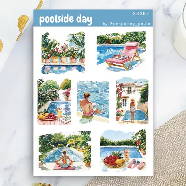 Stickers - Penpaling Paula - Poolside Day - 1 - Penpaling Paula - Tidformera