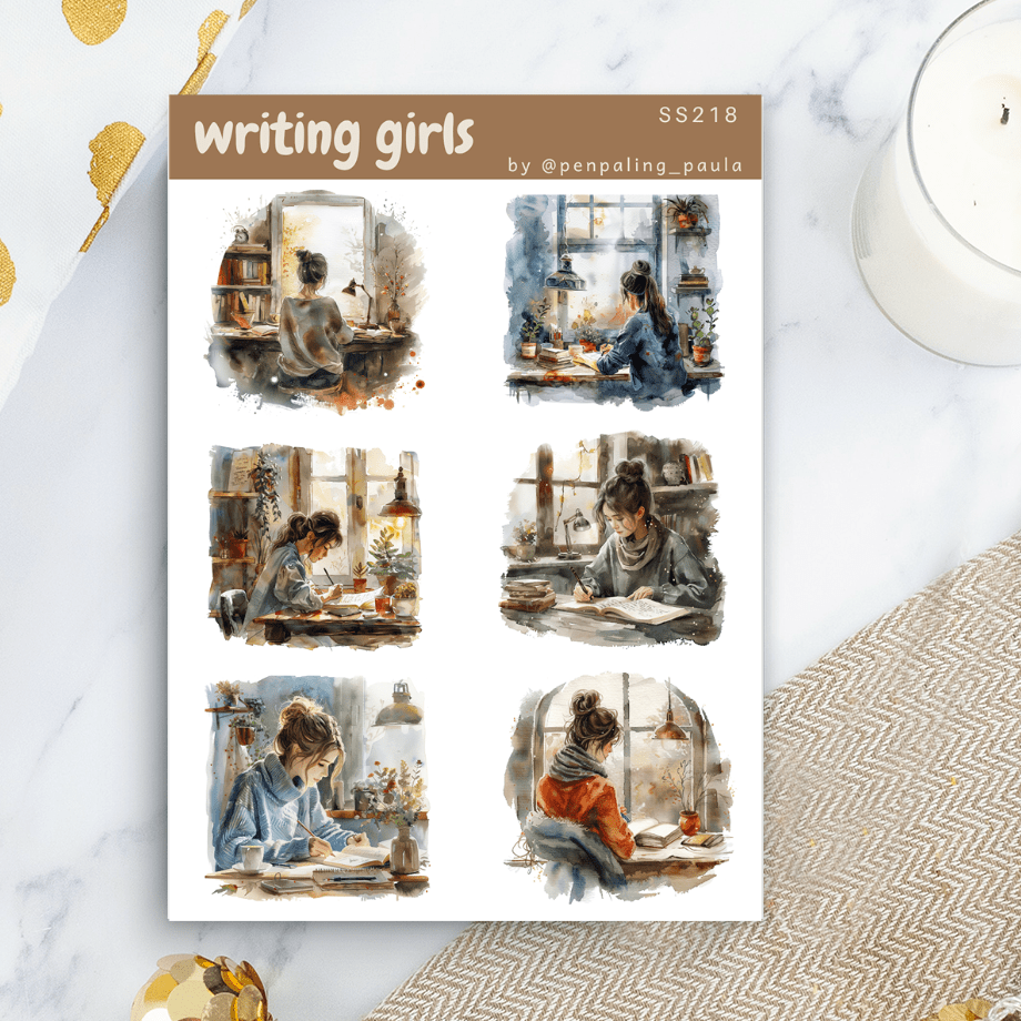 Stickers - Penpaling Paula - Writing girls - 1 - Penpaling Paula - Tidformera