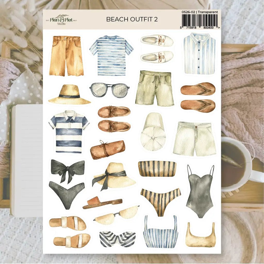 Stickers Plan & Plot Studio Vinyl - Beach Outfit 2 - 1 - Plan & Plot Studio - Tidformera