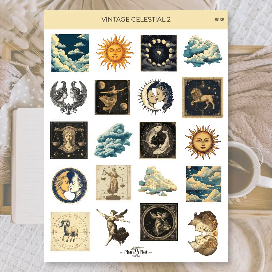 Stickers Plan & Plot Studio - Vinyl - Vintage celestial 2 - 1 - Plan & Plot Studio - Tidformera