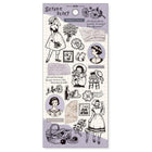 Stickers - Serene Story - Margaret's outing från Mind Wave. Ett ark med klistermärken där en flicka står i fokus - Tidformera