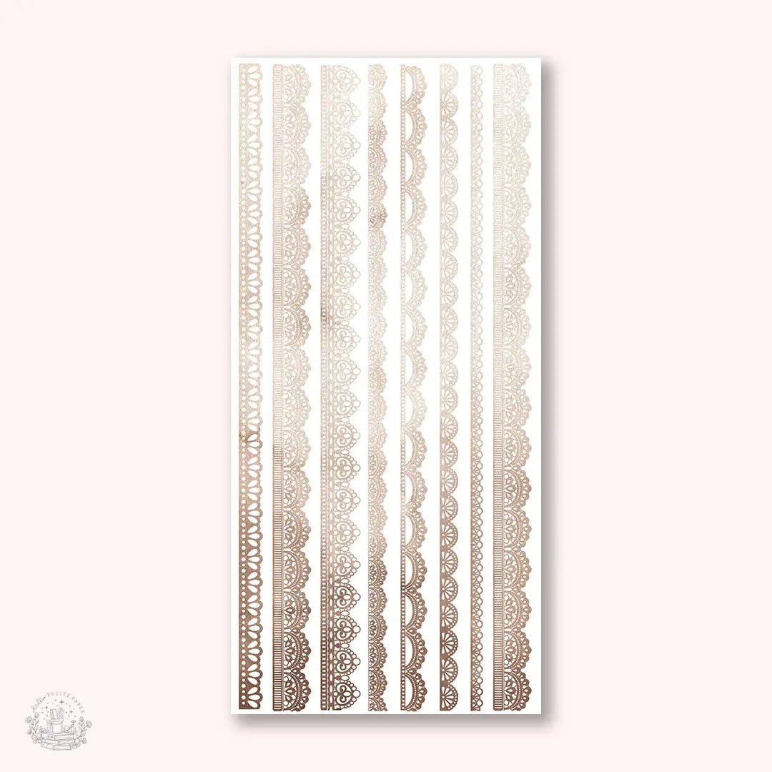Stickers Thin Lace Strip - Brown - 1 - Hello Petite Paper - Tidformera
