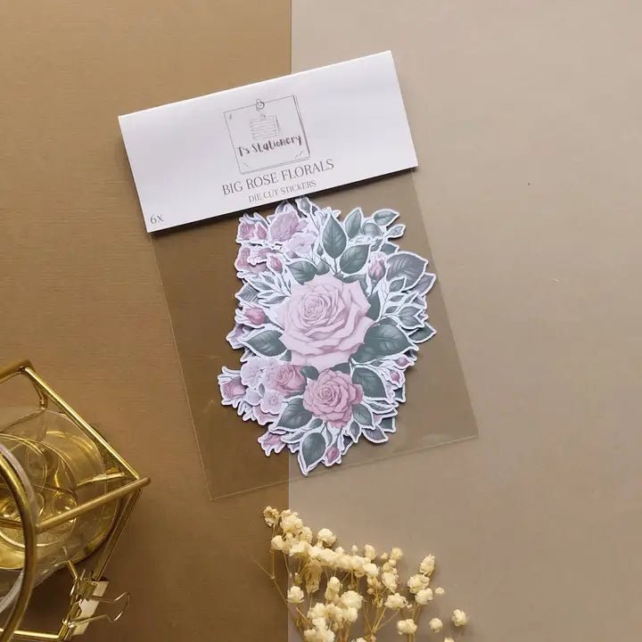Stickers - T's Stationery - Big Rose Florals - 4 - T's Stationery - Tidformera
