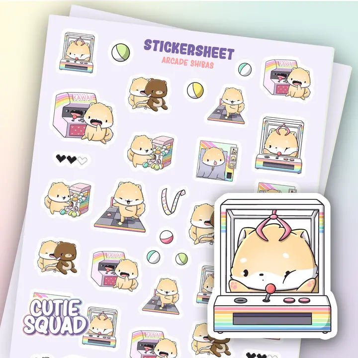 Stickersheet CutieSquad - Arcade Shibas - 1 - CutieSquad - Tidformera
