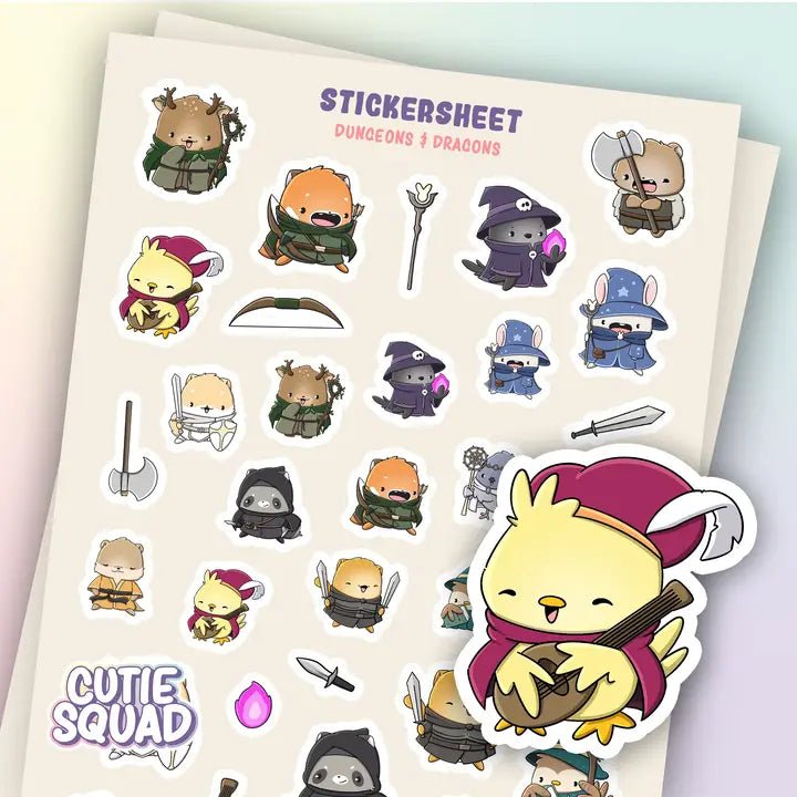 Stickersheet CutieSquad - Dungeons & Dragons - 1 - CutieSquad - Tidformera