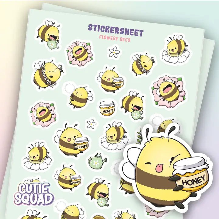 Stickersheet CutieSquad - Flowery Bees - 1 - CutieSquad - Tidformera