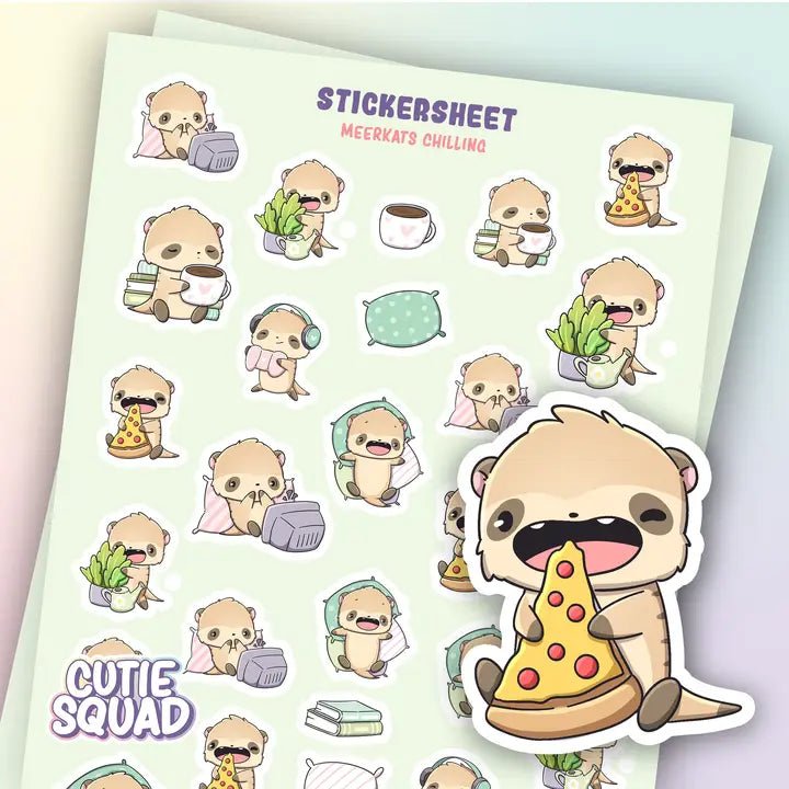 Stickersheet CutieSquad - Meerkats Chilling - 1 - CutieSquad - Tidformera